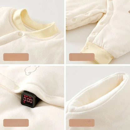 Wattierter Babystrampler mit Bärenmotiv