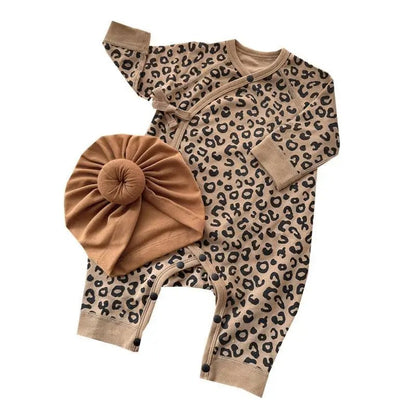 Wickel-Strampler mit Leopardenmuster für Mädchen