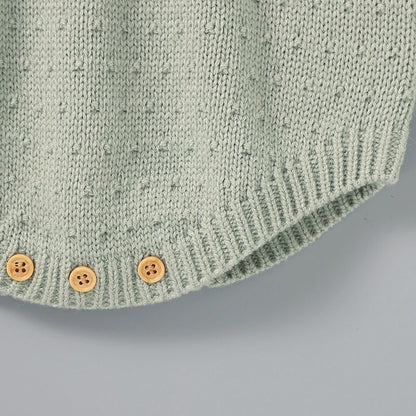 Baby Strickbody mit Hosenträger-Design – weicher Langarm Body für Babys
