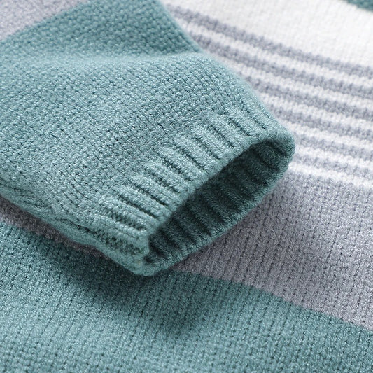 Baby Strickset 2-teilig – Pullover & Strumpfhose in Grün und Grau