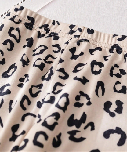 Zweiteiler für Mädchen – Sweatshirt & Leggings im Leo-Design