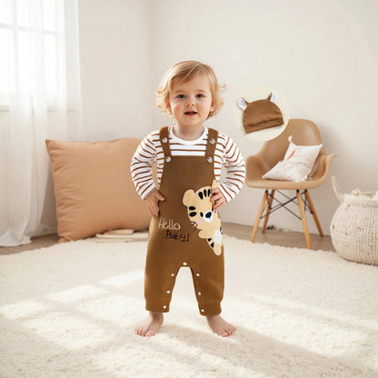 Strampler-Set „Hello Baby“ mit Tiger-Motiv & Mütze