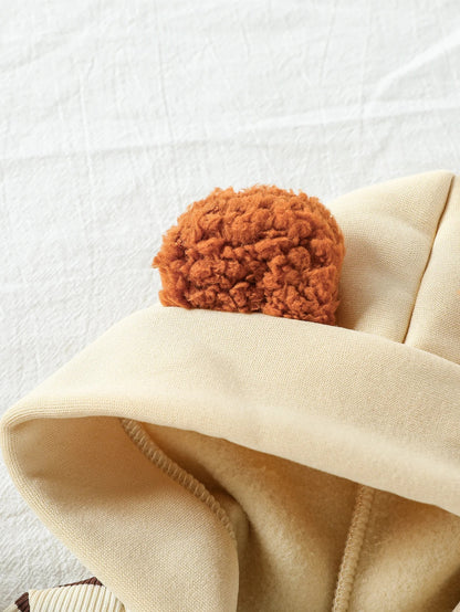 Kuscheliges 2-tlg. Baby-Outfit mit Teddybär-Applikation und Kapuze