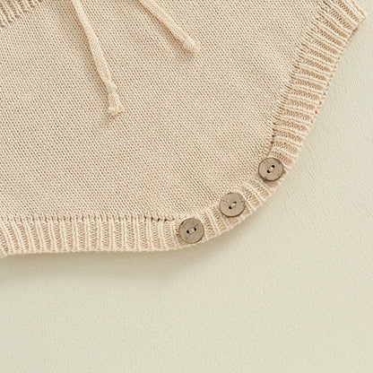 Strick Baby Body mit Herzmuster und Bindeband – Langarm Body für Mädchen