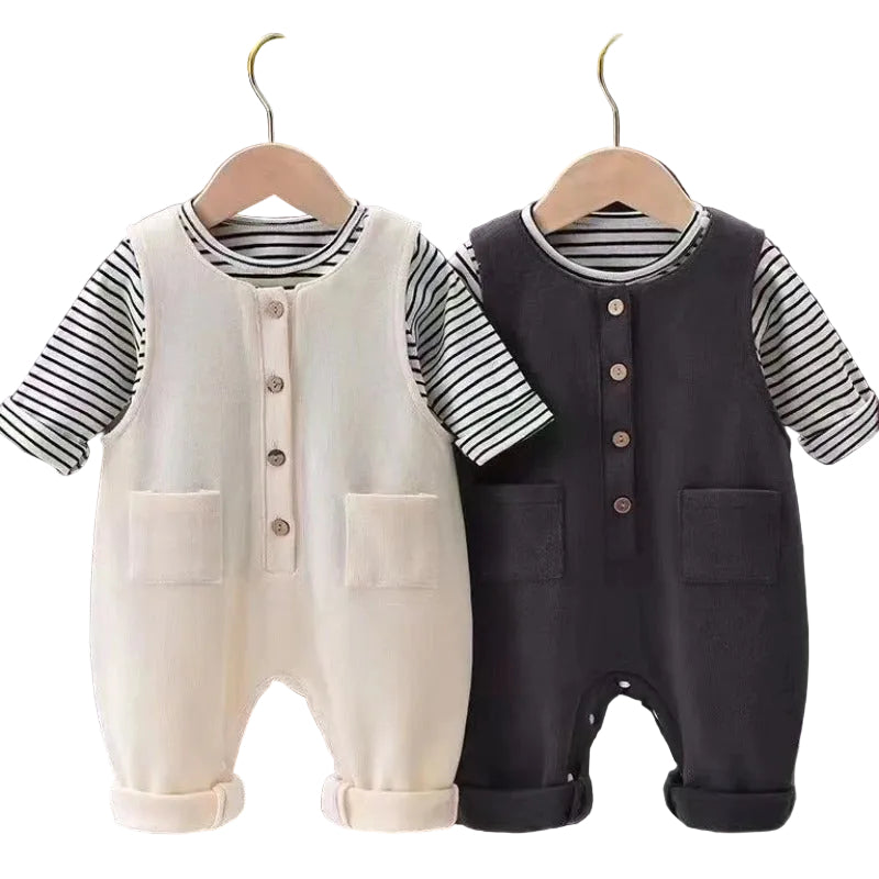 Baby Set 2-teilig – Langarmshirt & Trägeroverall aus Baumwolle