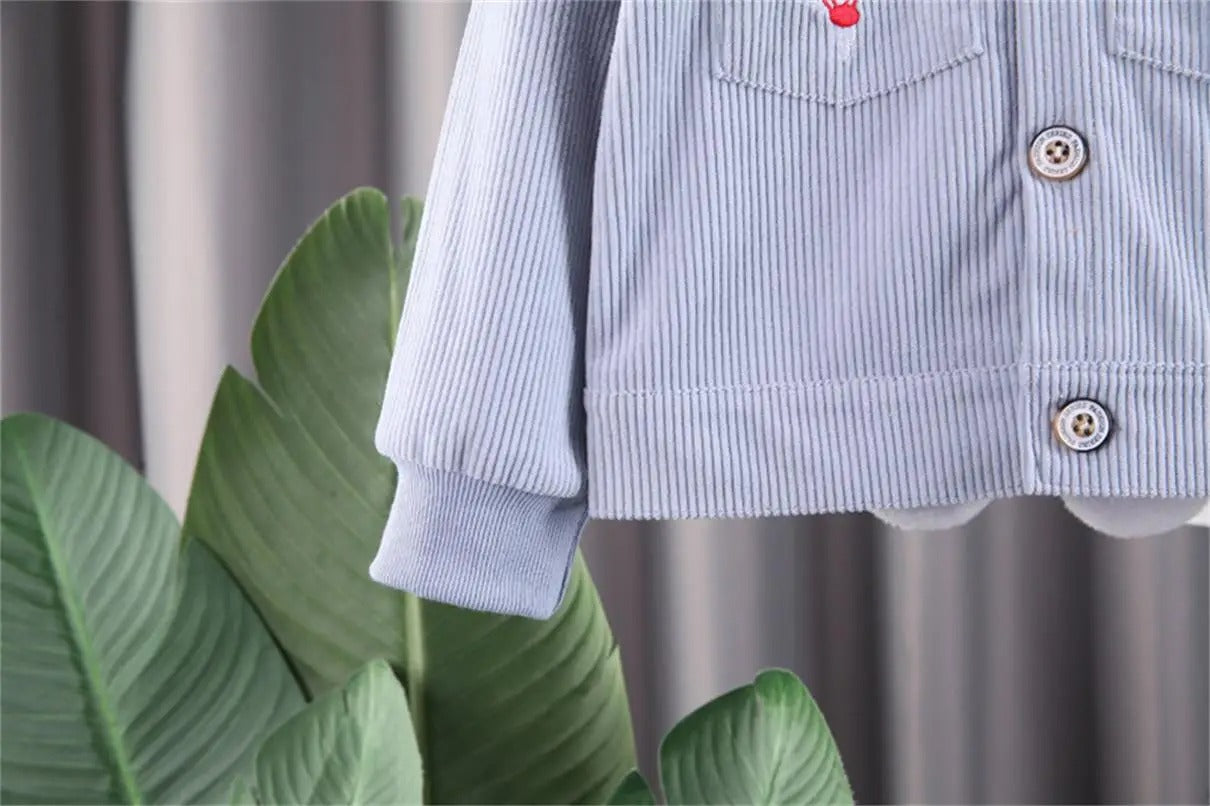 2-teiliges Cord-Set „Teddy Love“ – in Beige oder Hellblau