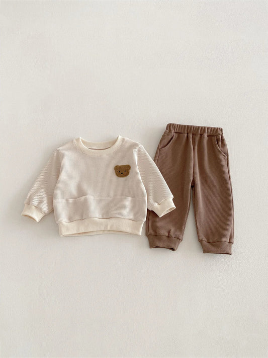 Baby & Kinder Outfit 2-teilig mit Bärenmotiv – Pullover & Hose Set