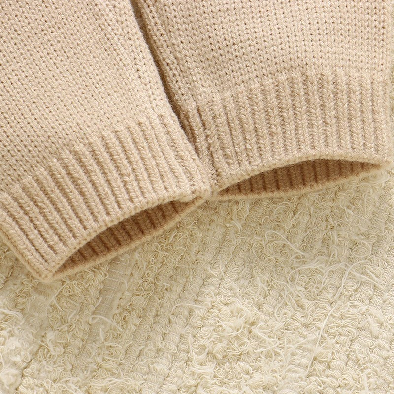 Baby Strickset 2-teilig – Pullover & Hose in Creme und Beige