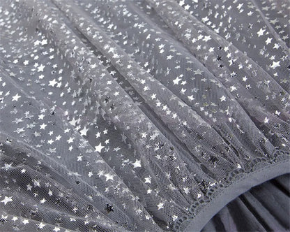 Glitzerndes Sternen-Langarm-Tüllkleid für Mädchen