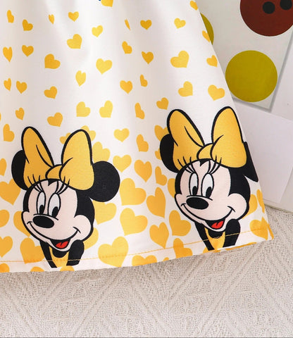 Baby Mädchen Kleid – geripptes Oberteil mit Schleife & Herzchenrock