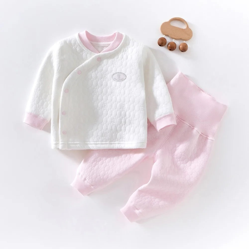 2-teiliges Baby-Set mit Wickeljacke & Hose – weich, warm & hautfreundlich