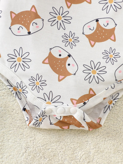 Baby Mädchen Outfit 3-teilig – Fuchs Kleid mit Body & Haarband