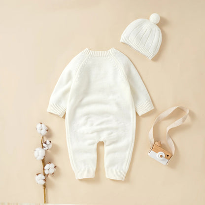 Baby Strick-Overall mit Mütze – weich, wärmend & stilvoll