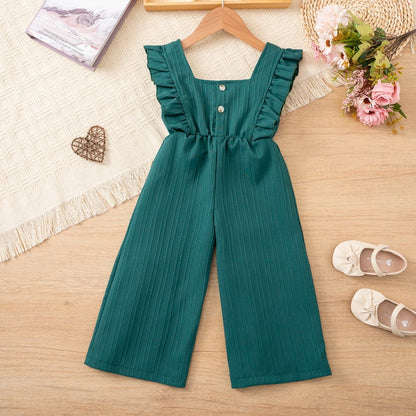 Mädchen Jumpsuit mit Schleife & Rüschen – verspielt & bequem zugleich