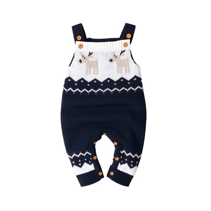 Baby-Strickoverall mit Weihnachtsmotiv & Mütze
