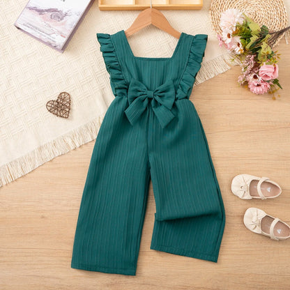 Mädchen Jumpsuit mit Schleife & Rüschen – verspielt & bequem zugleich
