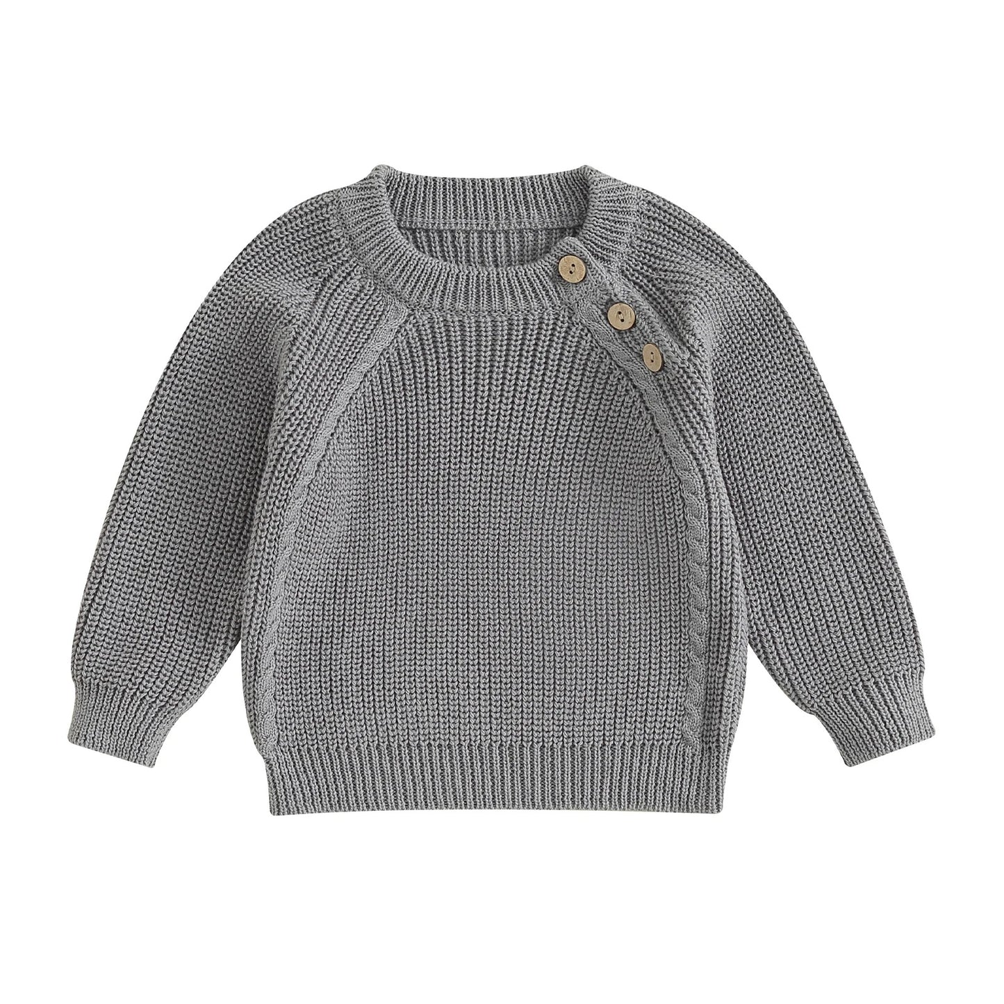 Baby Strickpullover Unisex mit Knopfleiste
