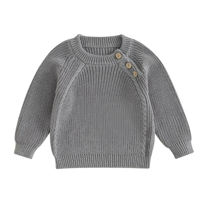 Baby Strickpullover Unisex mit Knopfleiste
