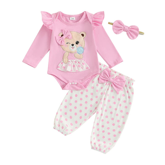 3-teiliges Baby Set mit Body, Hose & Haarband