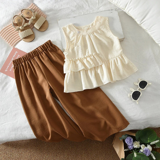 Mädchen Sommer Set mit luftiger Bluse & weiter Hose