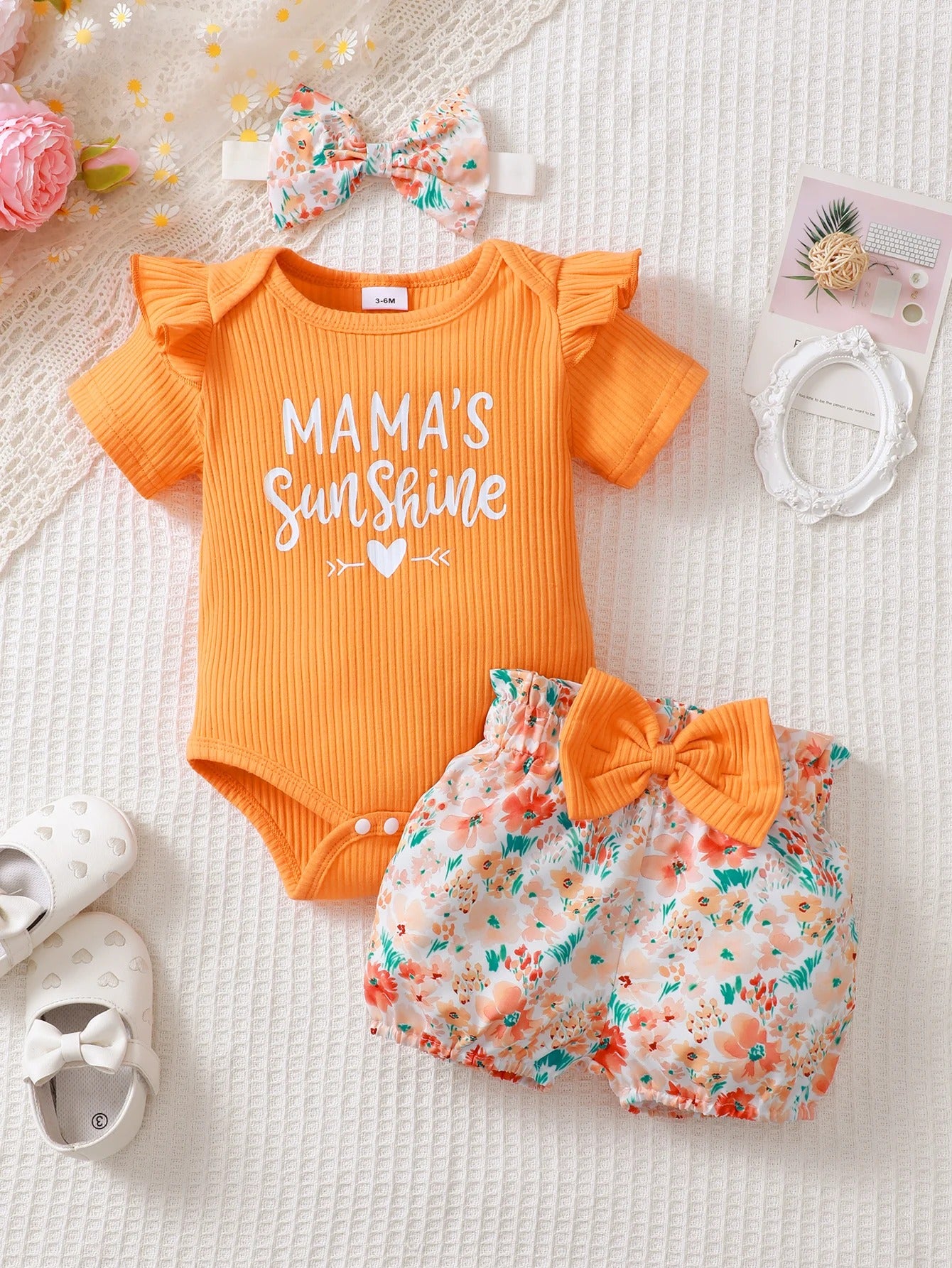 3-teiliges Baby-Outfit „Mama’s Sunshine“