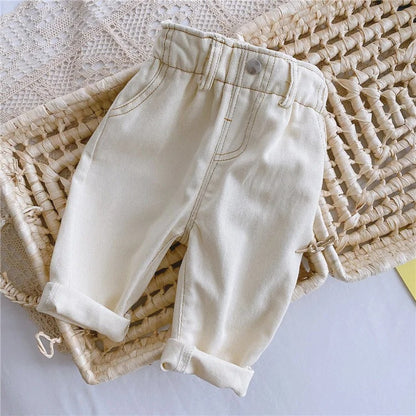 Kinder Jeanshose mit elastischem Bund – minimalistische Babyhose aus Baumwoll-Denim