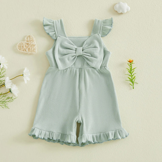 Sommer Jumpsuit für Mädchen mit Schleife & Rüschen – leicht & verspielt