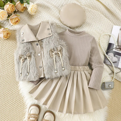 Stylisches Herbst- & Winter-Outfit mit Kunstleder-Rock & Kuschelweste