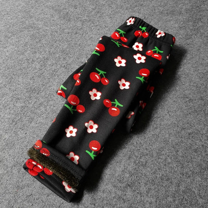 Gefütterte Mädchen-Leggings mit Winterfleece
