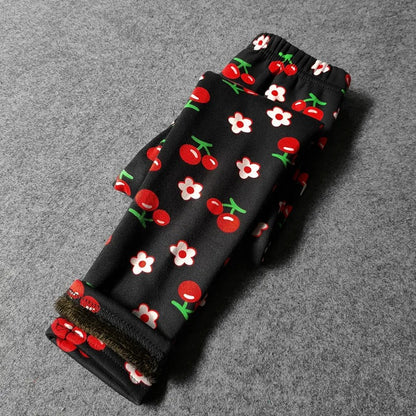 Gefütterte Mädchen-Leggings mit Winterfleece
