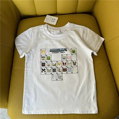 Minecraft T-Shirt für Kinder – Kurzarm Shirt aus Baumwolle mit Kult-Motiven