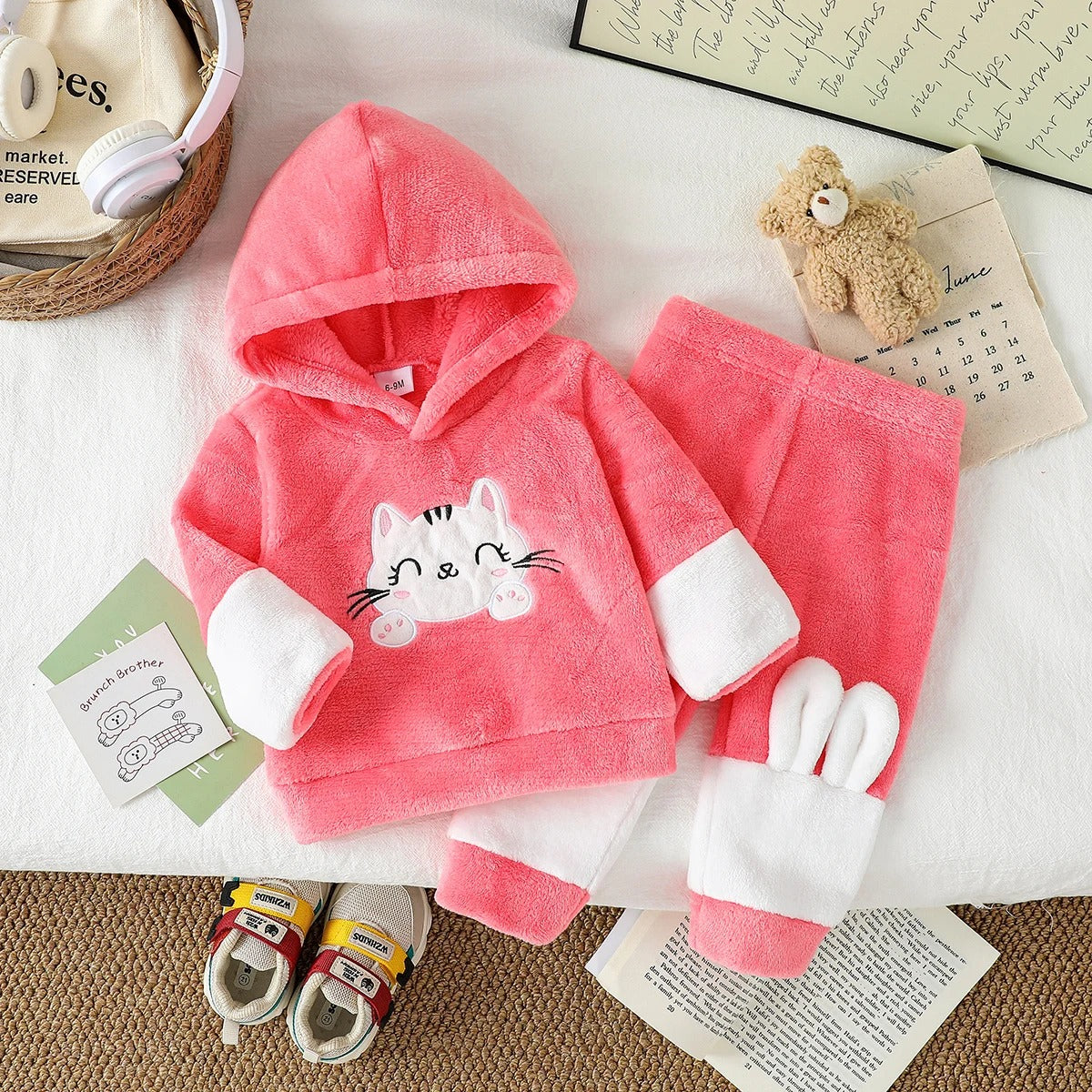 Flauschiges Fleece-Set „Sweet Kitty“ – 2-teiliges Kuschel-Outfit für Mädchen