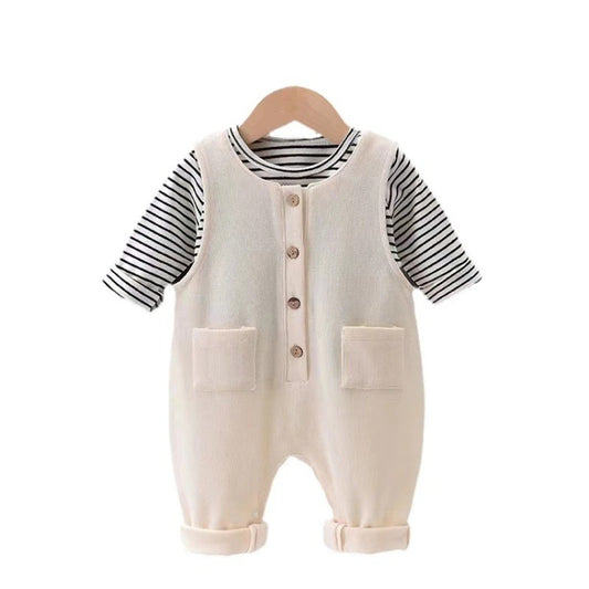 Baby Set 2-teilig – Langarmshirt & Trägeroverall aus Baumwolle