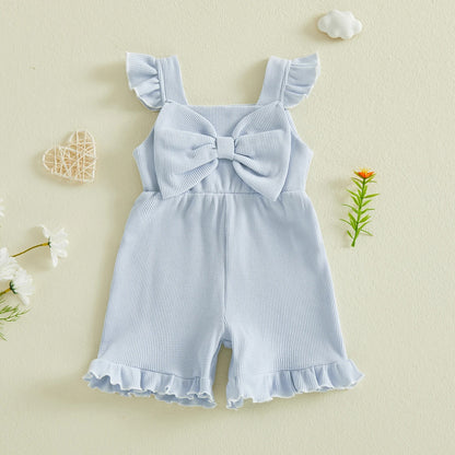 Sommer Jumpsuit für Mädchen mit Schleife & Rüschen – leicht & verspielt