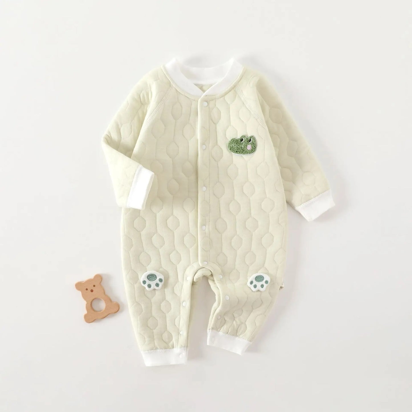 Baby Strampler mit Steppstruktur & Tierdetail