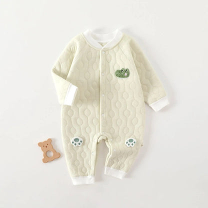 Baby Strampler mit Steppstruktur & Tierdetail