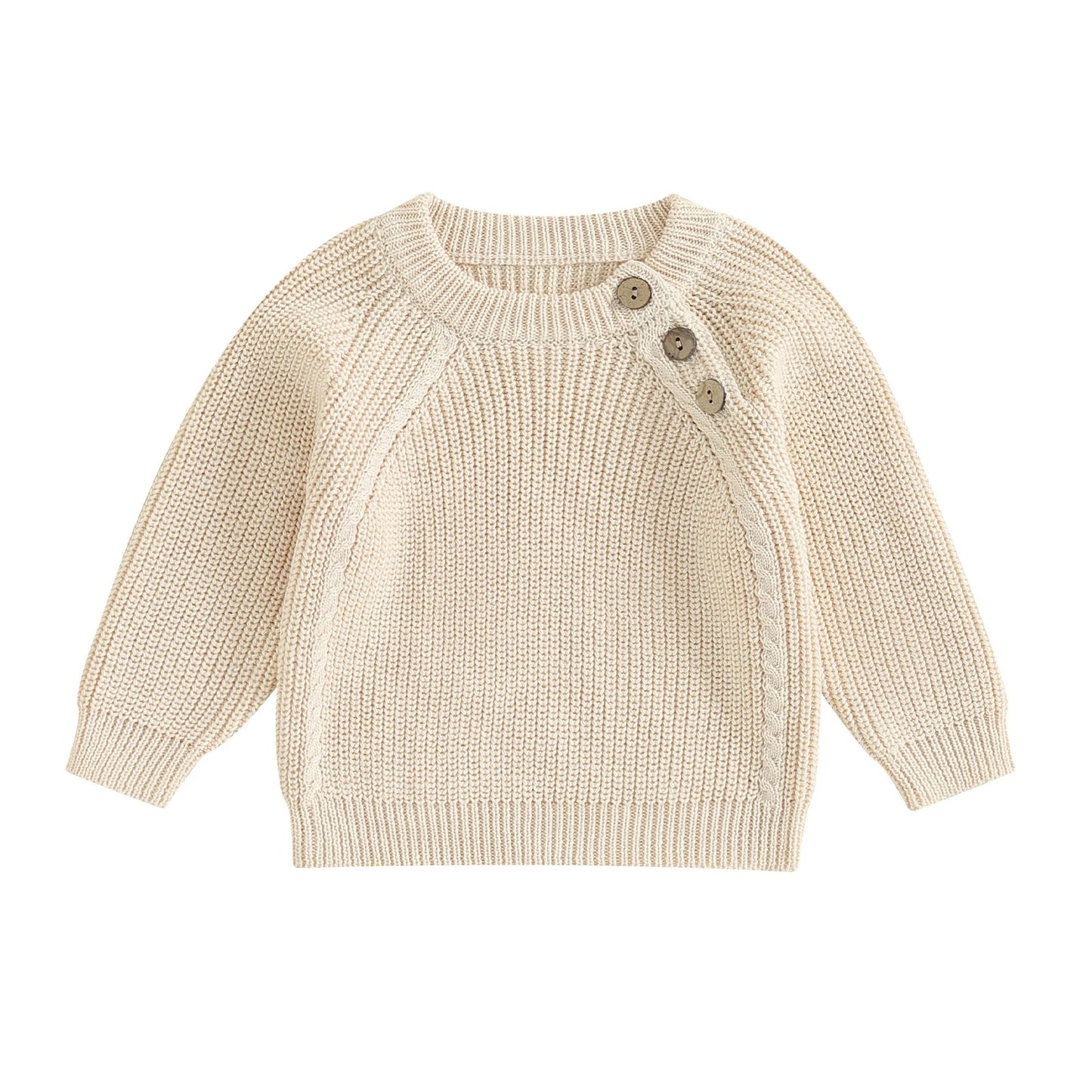Baby Strickpullover Unisex mit Knopfleiste