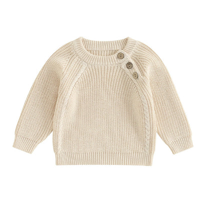 Baby Strickpullover Unisex mit Knopfleiste
