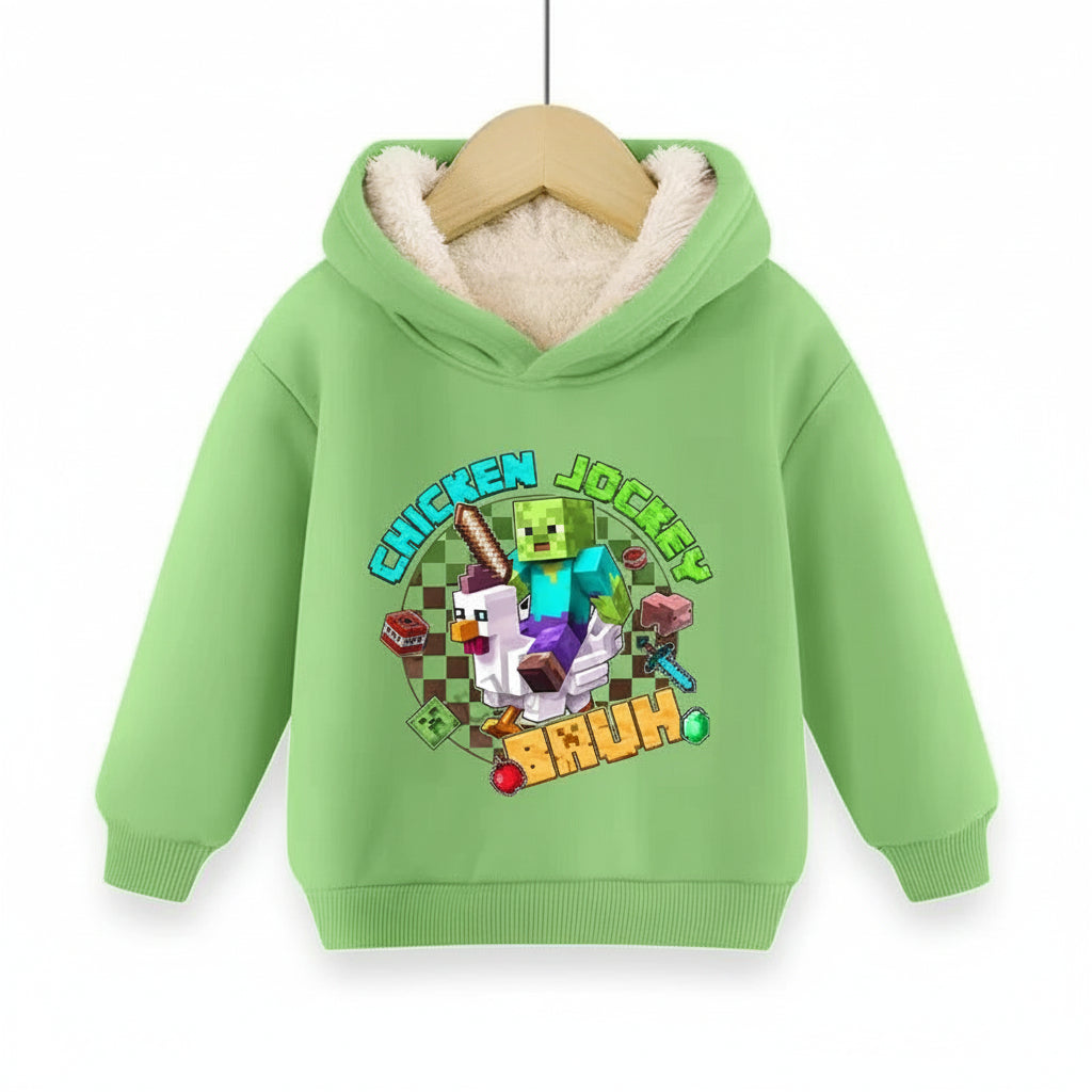 Minecraft Kinder Hoodie für Jungen – gefüttert, mit Kapuze