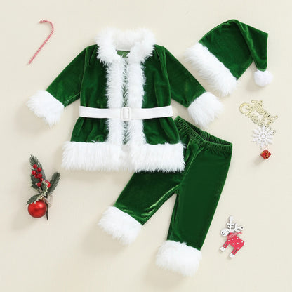 3-teiliges Weihnachtskostüm für Kinder – Jacke, Hose & Mütze