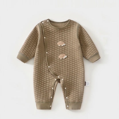 Gesteppter Baby-Strampler aus 100 % Baumwolle – warm & zeitlos