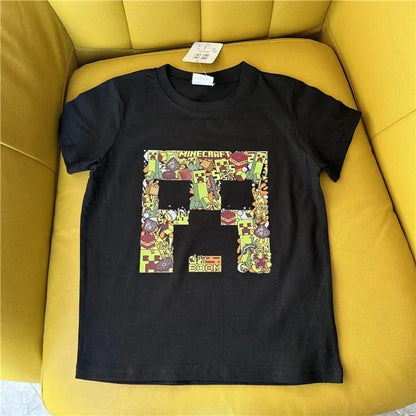 Minecraft T-Shirt für Kinder – Kurzarm Shirt aus Baumwolle mit Kult-Motiven