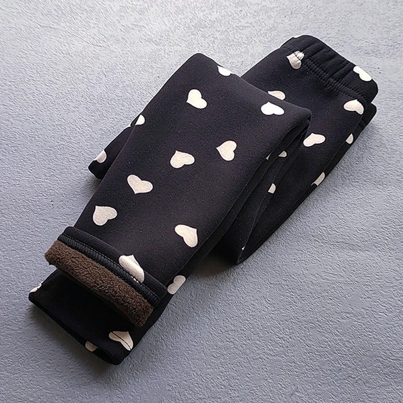 Gefütterte Mädchen-Leggings mit Winterfleece