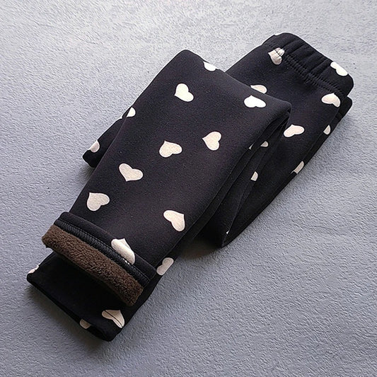 Gefütterte Mädchen-Leggings mit Winterfleece
