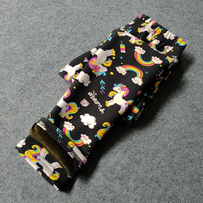 Gefütterte Mädchen-Leggings mit Winterfleece