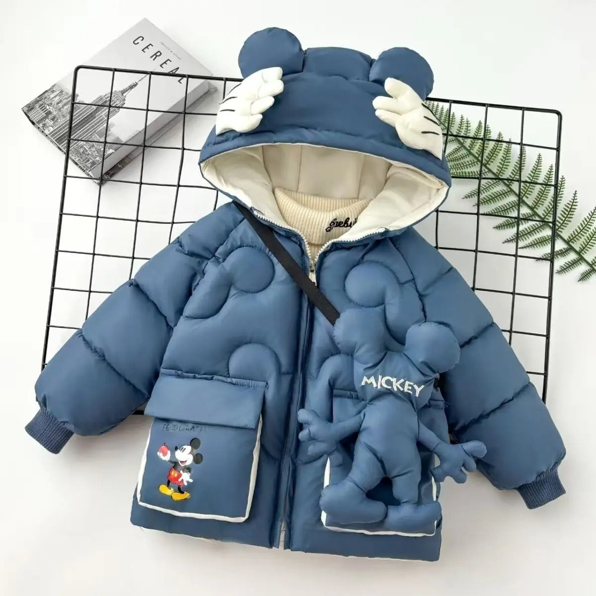 Winterjacke für Jungen mit Kapuze – warm, gefüttert & süßes Ohrendetail