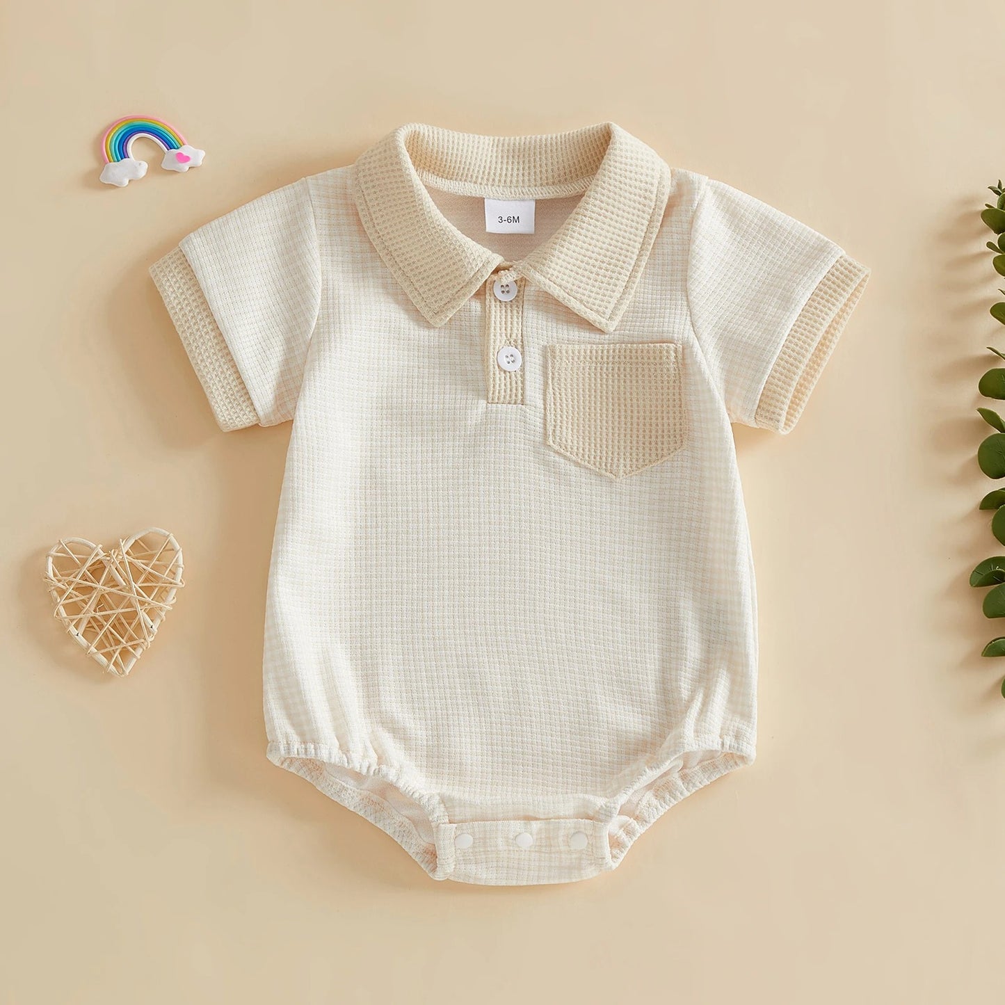 Baby Polo-Body mit Waffelstruktur und Kragen