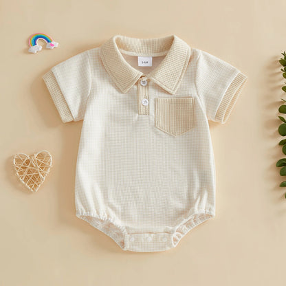Baby Polo-Body mit Waffelstruktur und Kragen