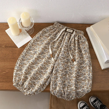 Balloon Kinderhose aus Baumwoll-Mix – Locker geschnittene Haremshose in Naturtönen