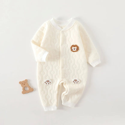 Baby Strampler mit Steppstruktur & Tierdetail